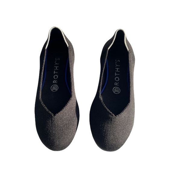 Rothy’s Retired Round Toe Black White Halo Size 7 - Picture 1 of 8